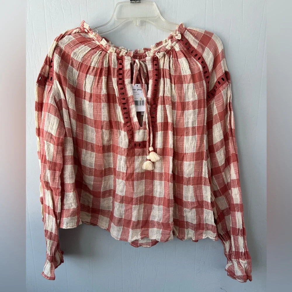 NWT Free People Honey Grove Plaid Top (size S) - Picture 5 of 11